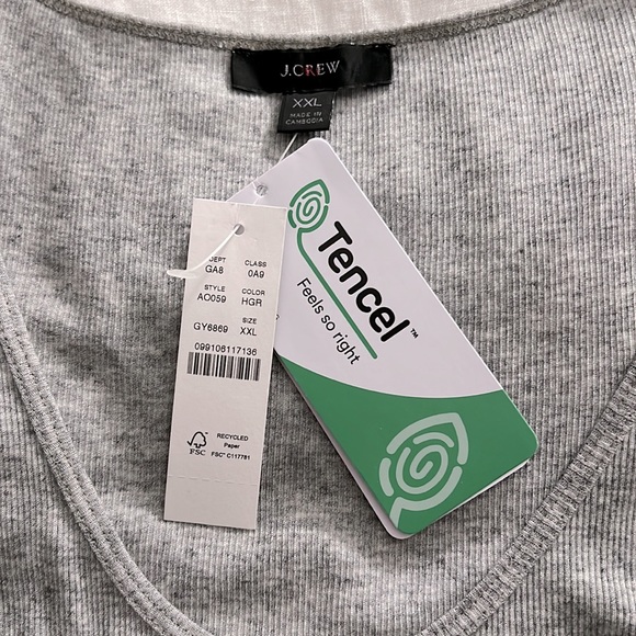 NWT J. Crew Fine Ribbed Tank in Heather Grey XXL - Picture 4 of 6